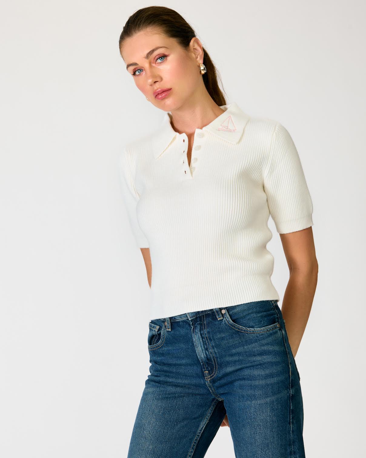 Line & Dot Sailing Ivory Sweater