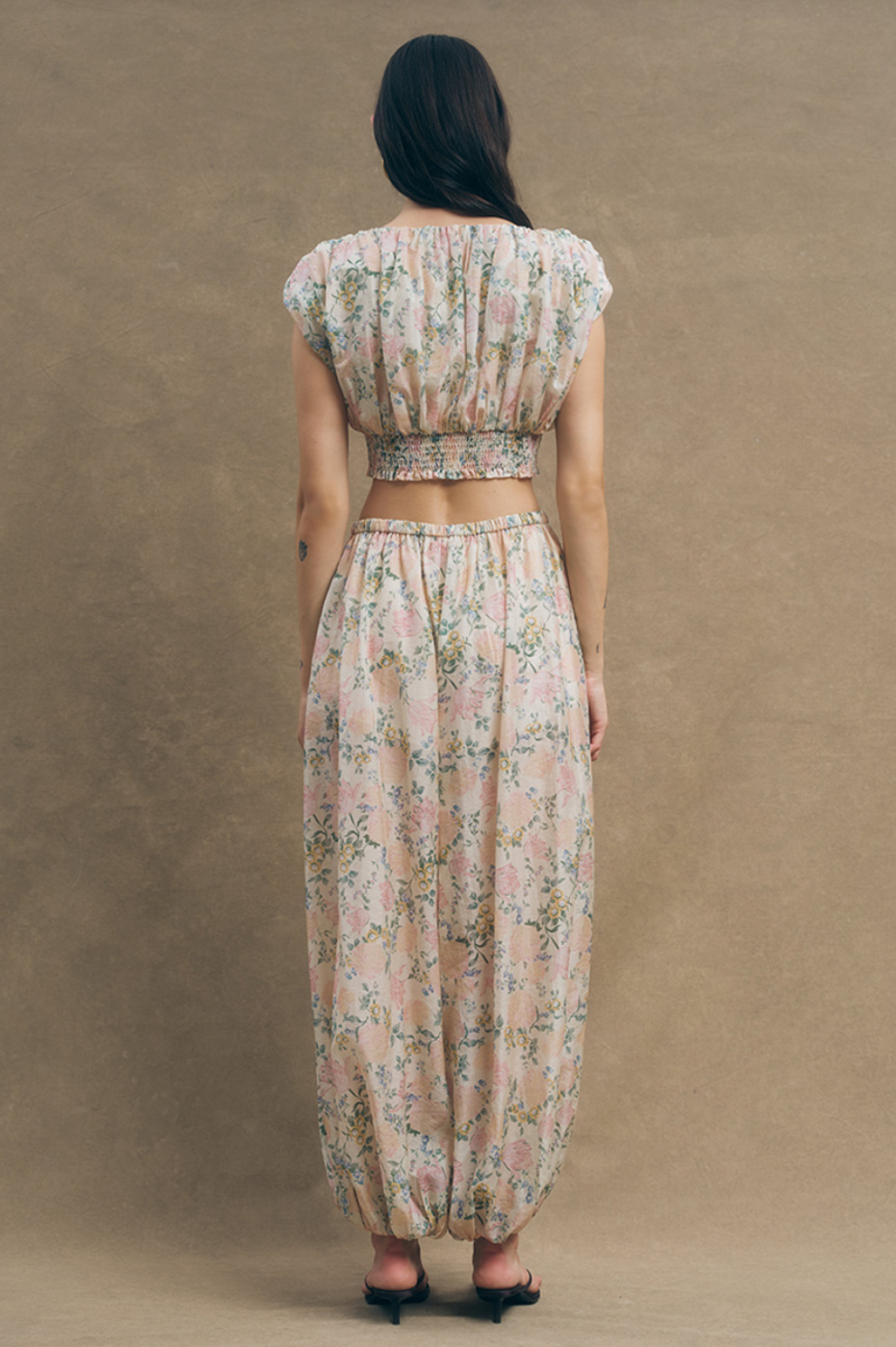 Maude Club Talia Vintage Floral Print Pants