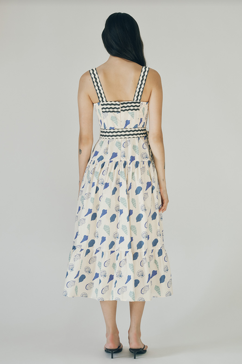 Madeline Blue shell Print Dress