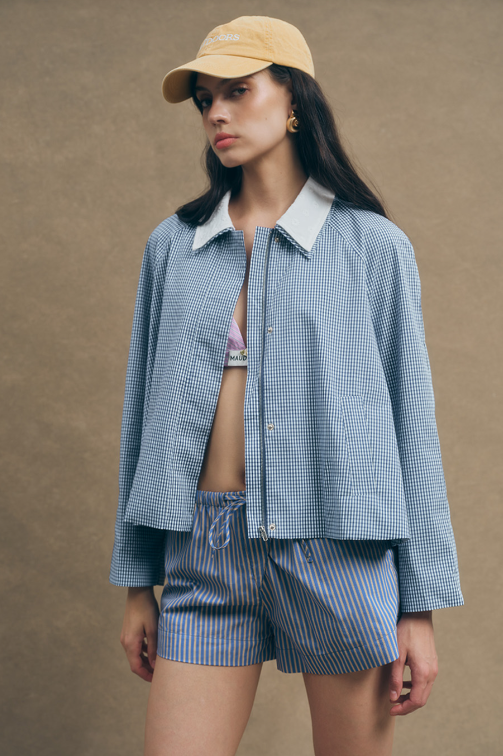 Maude Club Milton Navy Plaid Jacket | Jacket | Coco Kimono