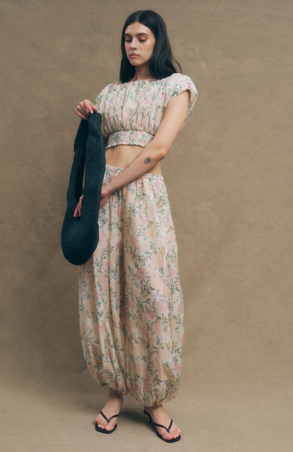 Maude Club Talia Vintage Floral Print Pants