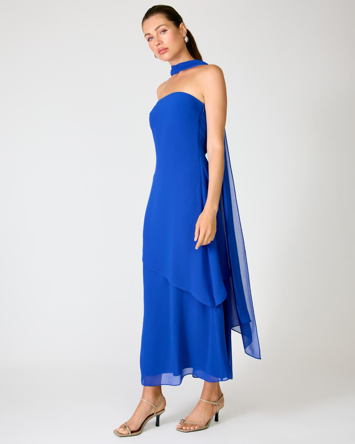 Azure Coast Blue Scarf Dress