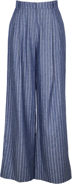 FINAL SALE Bridget Striped Wide Leg Pants | Blue