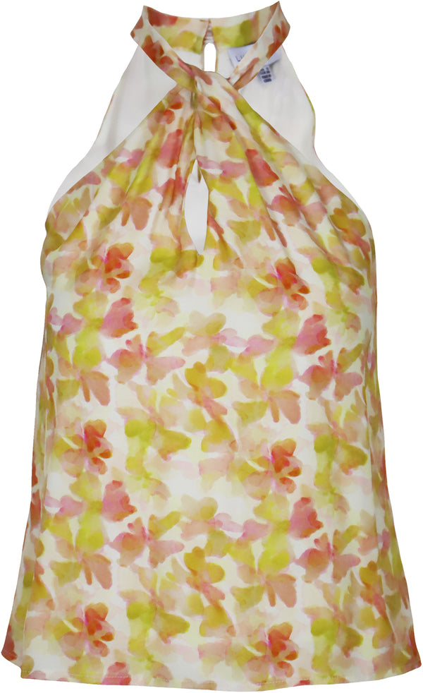 FINAL SALE Thora Floral Halter Top | Yellow