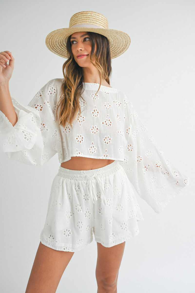 Sawyer White Eyelet Shorts FINAL SALE