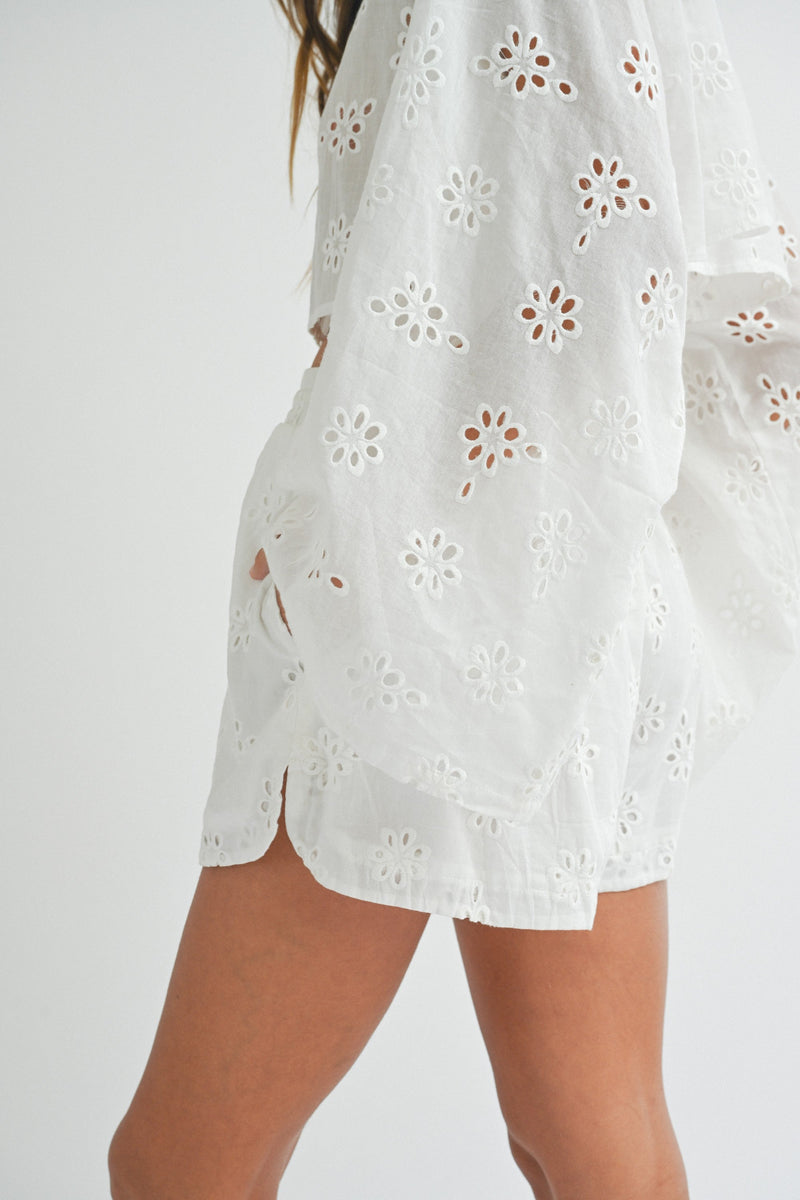 Sawyer White Eyelet Shorts FINAL SALE