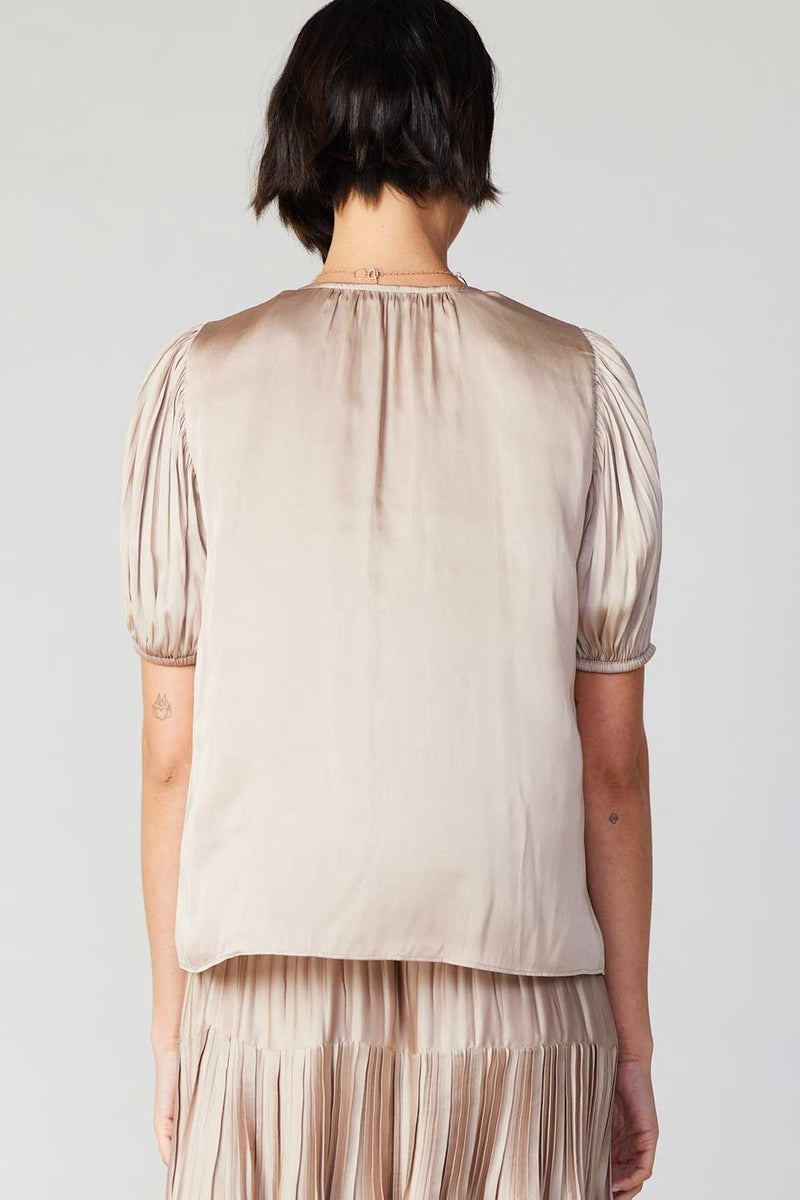 FINAL SALE Nova Pleated Puff Sleeve Top