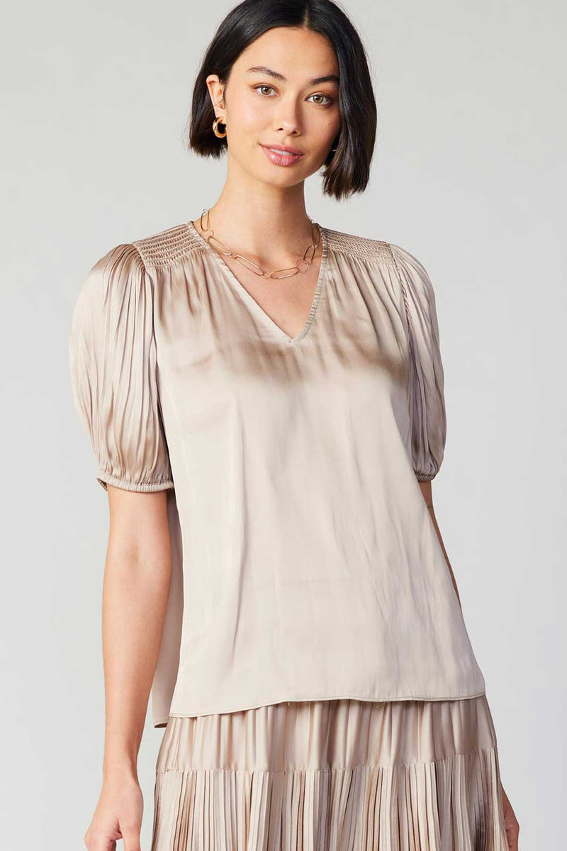 FINAL SALE Nova Pleated Puff Sleeve Top