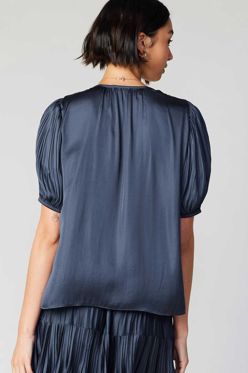 FINAL SALE Nova Pleated Puff Sleeve Top