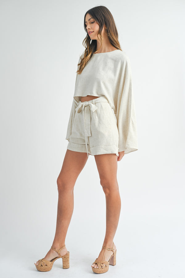 FINAL SALE Natalie Linen Shorts | Beige