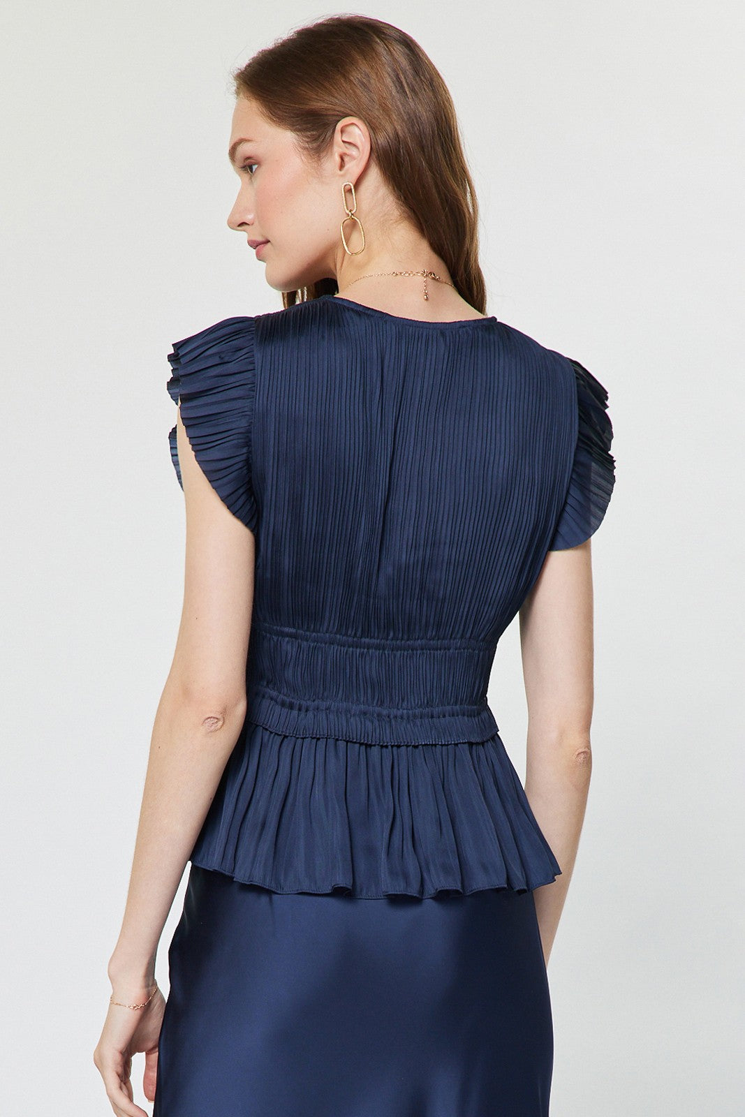 Olivia Navy Peplum Top