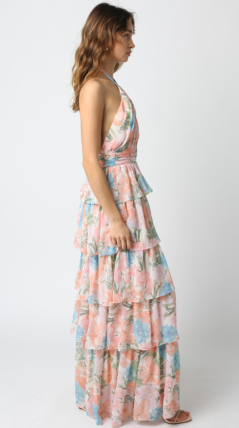 Elizabeth Floral Halter Midi Dress