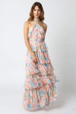 Elizabeth Floral Halter Midi Dress