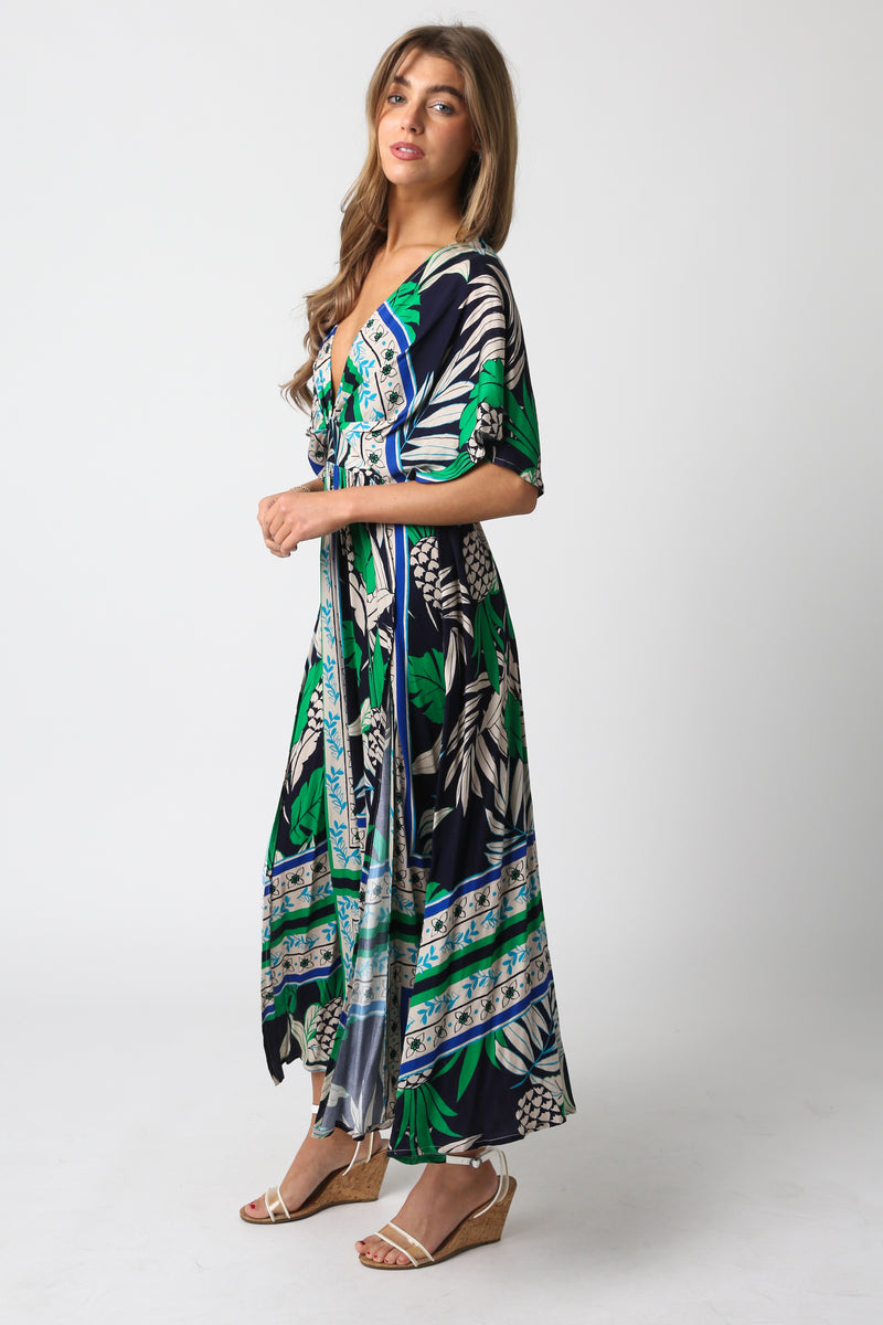 Sondra Floral Maxi Dress | Navy Green