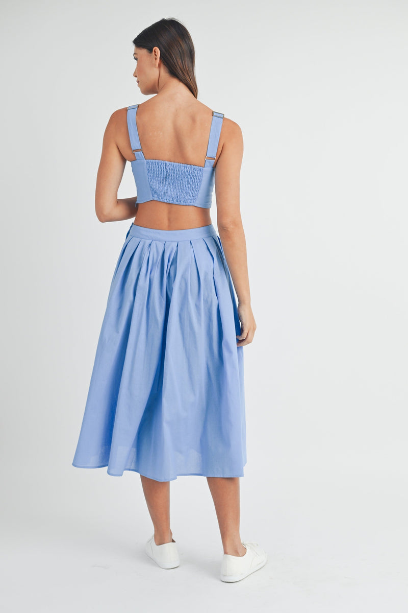 FINAL SALE Portia Bustier Crop Top | French Blue