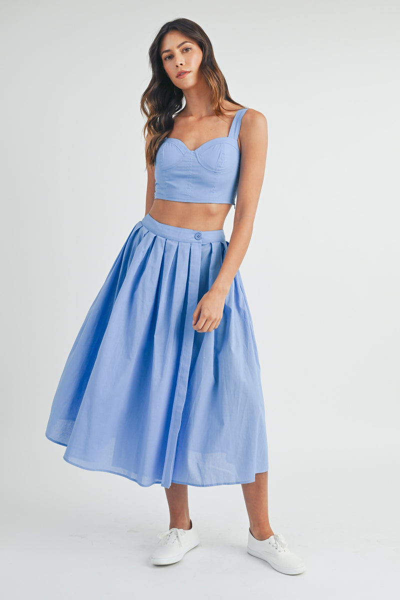 FINAL SALE Portia Bustier Crop Top | French Blue