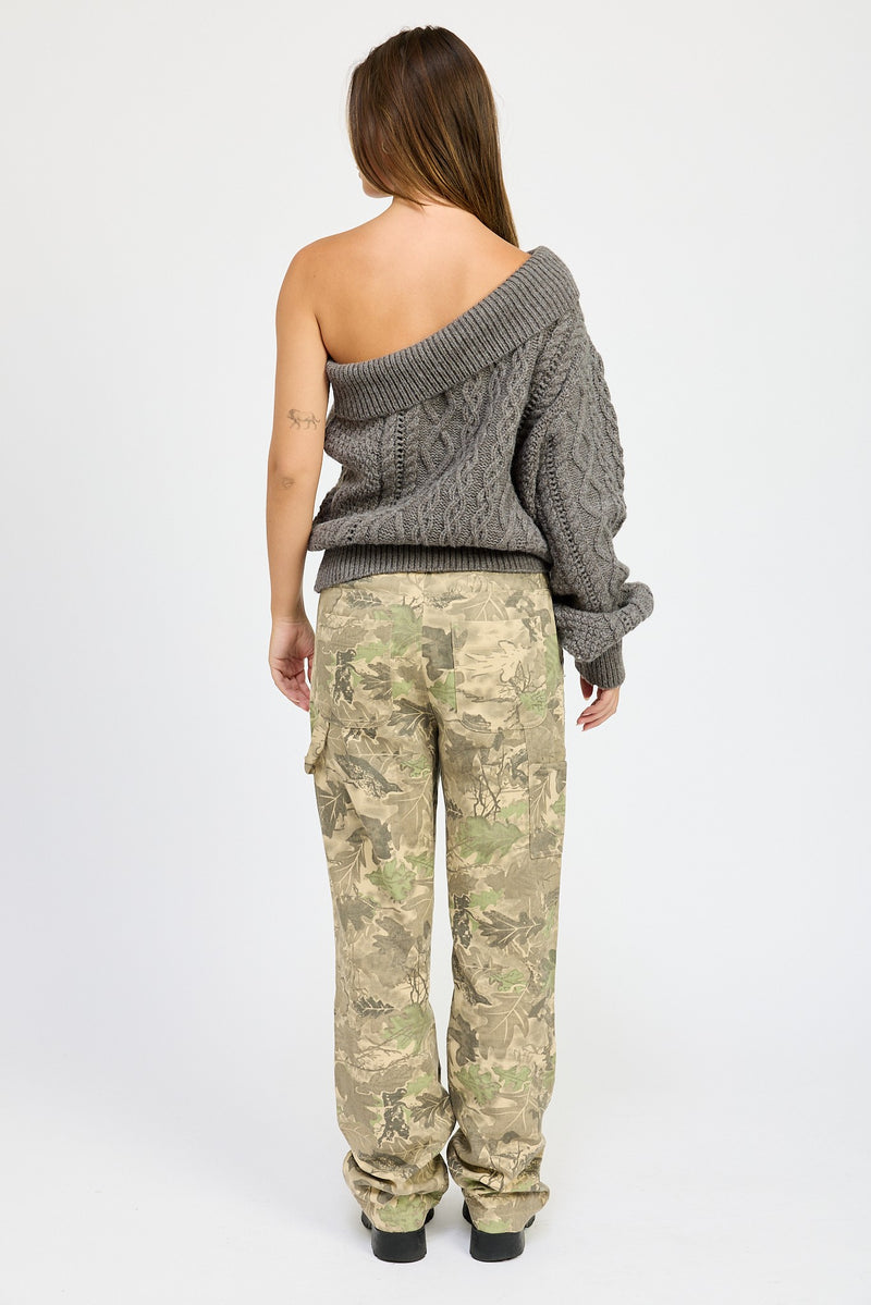 Paris One Shoulder Sweater | Gray