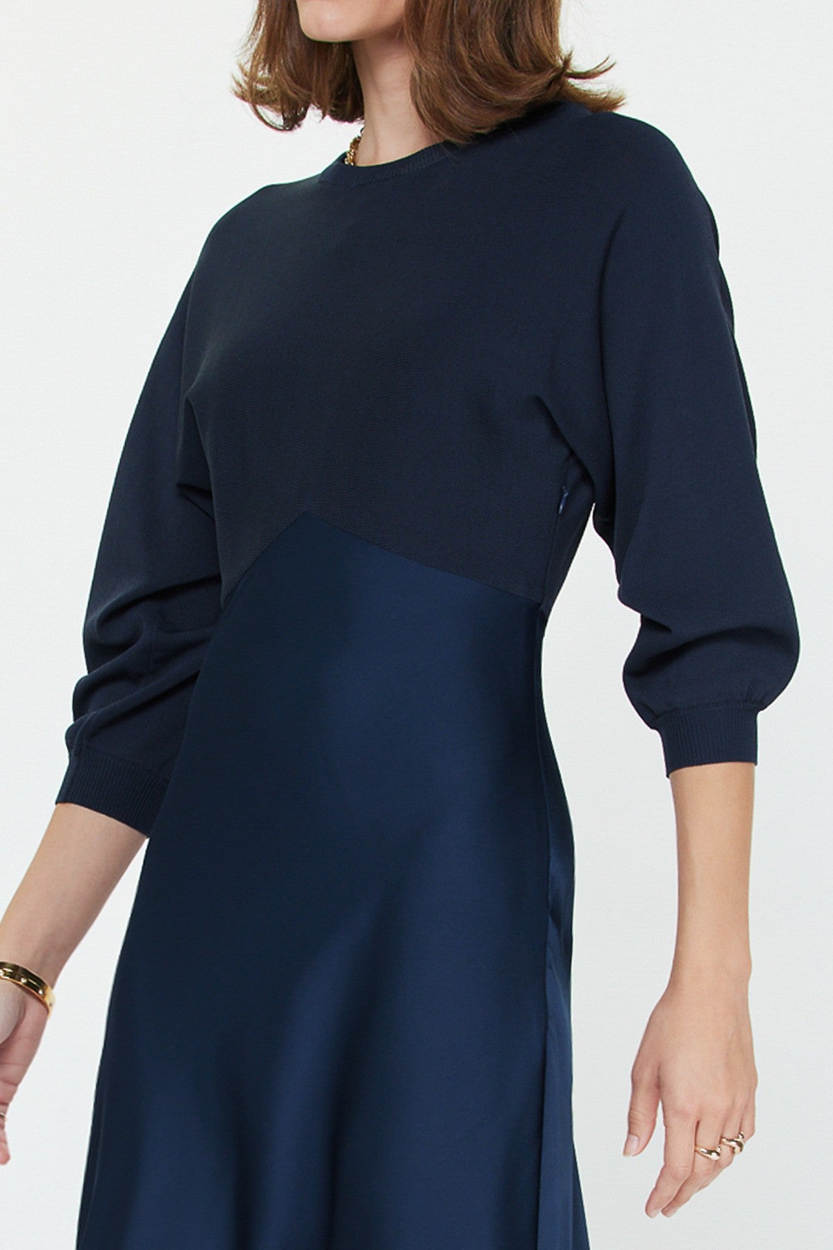 Faye Navy Midi Dress