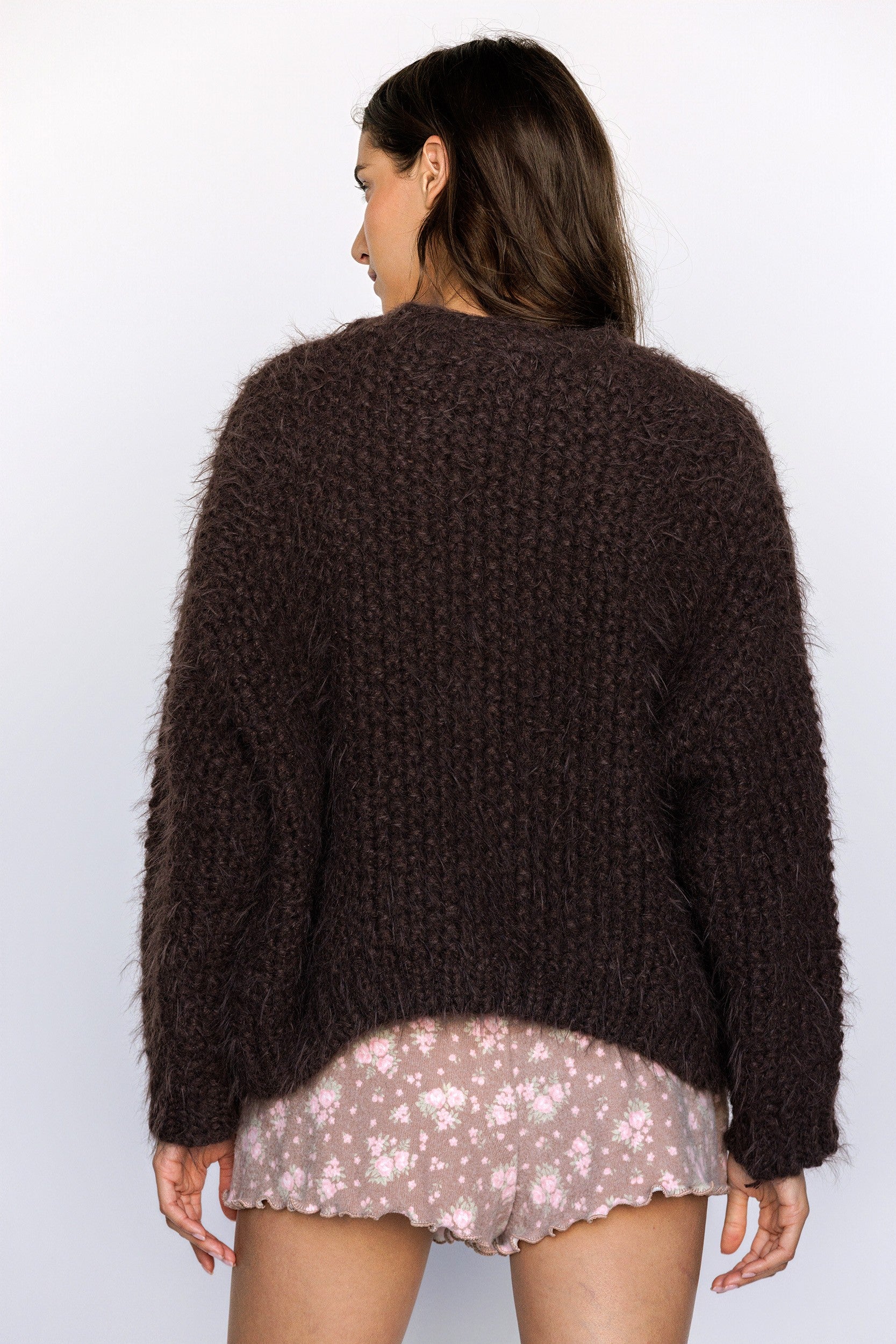 Teddy Brown Fuzzy Cardigan