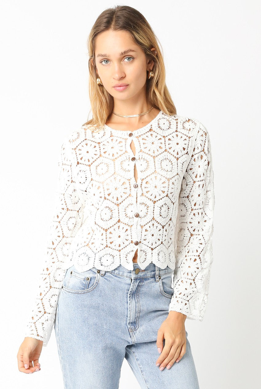 Felicity Crochet Top | White