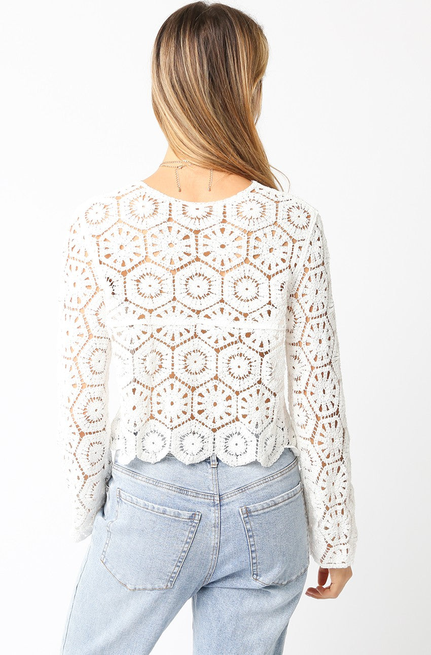 Felicity Crochet Top | White