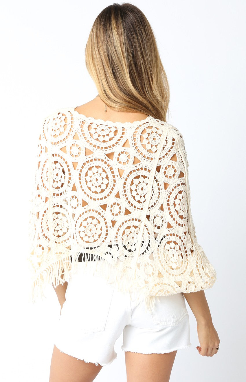 Willow Crochet Shawl | Cream