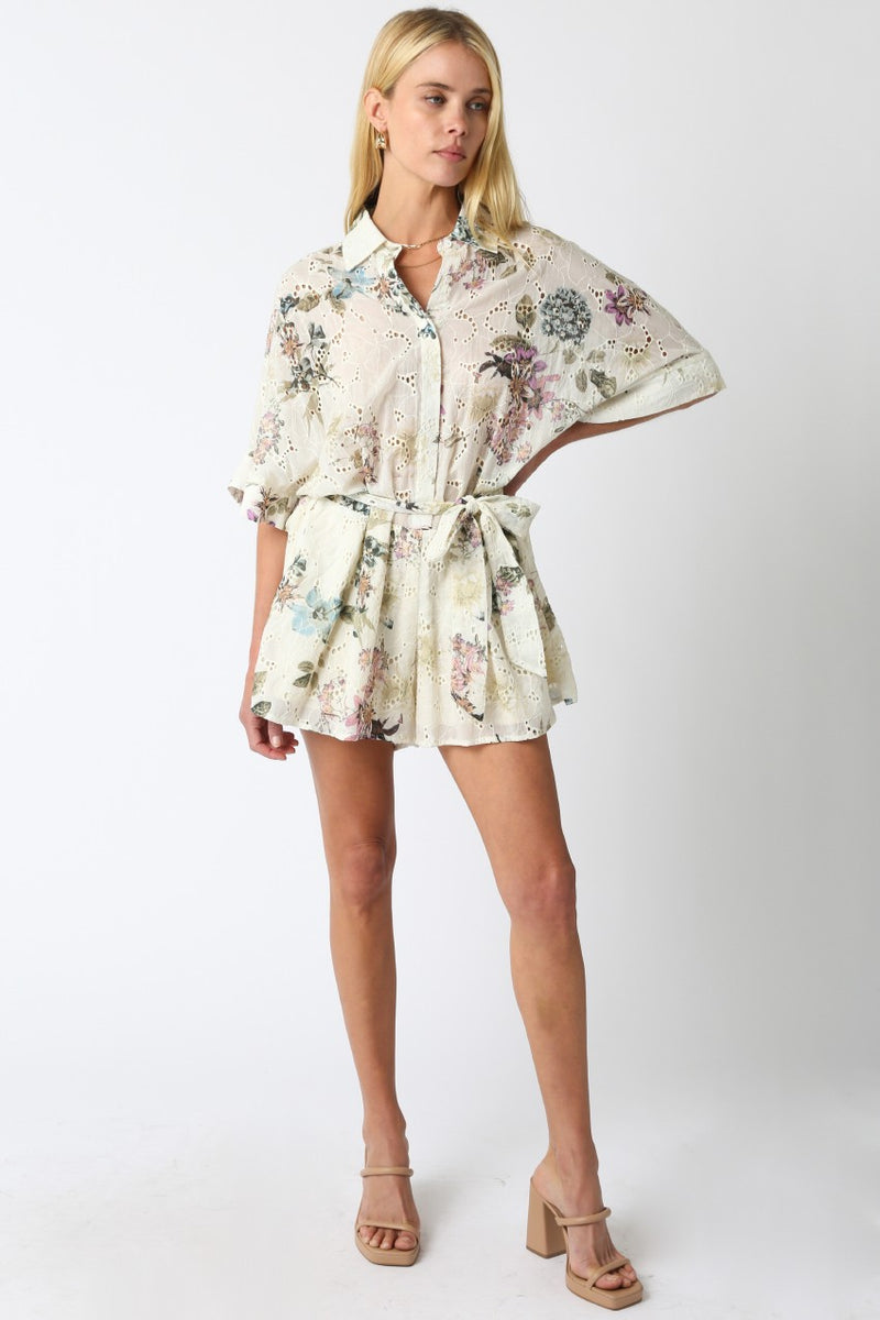 Tanna Floral Eyelet Romper