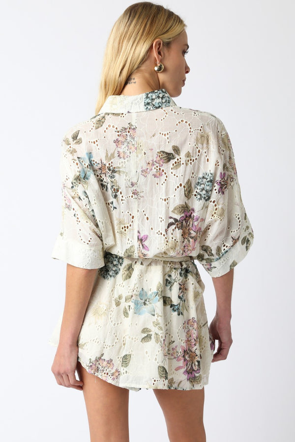 Tanna Floral Eyelet Romper