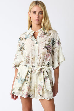 Tanna Floral Eyelet Romper