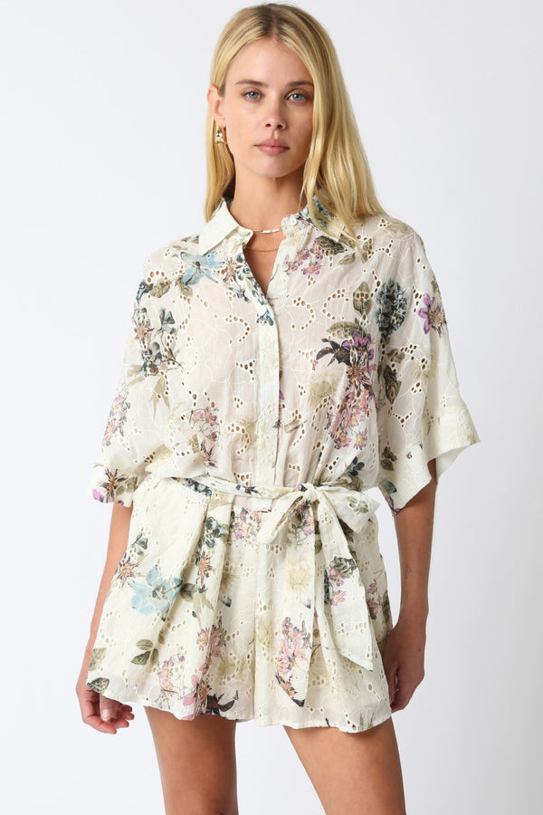 Tanna Floral Eyelet Romper