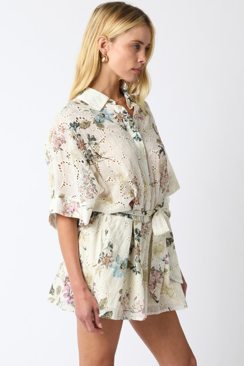 Tanna Floral Eyelet Romper