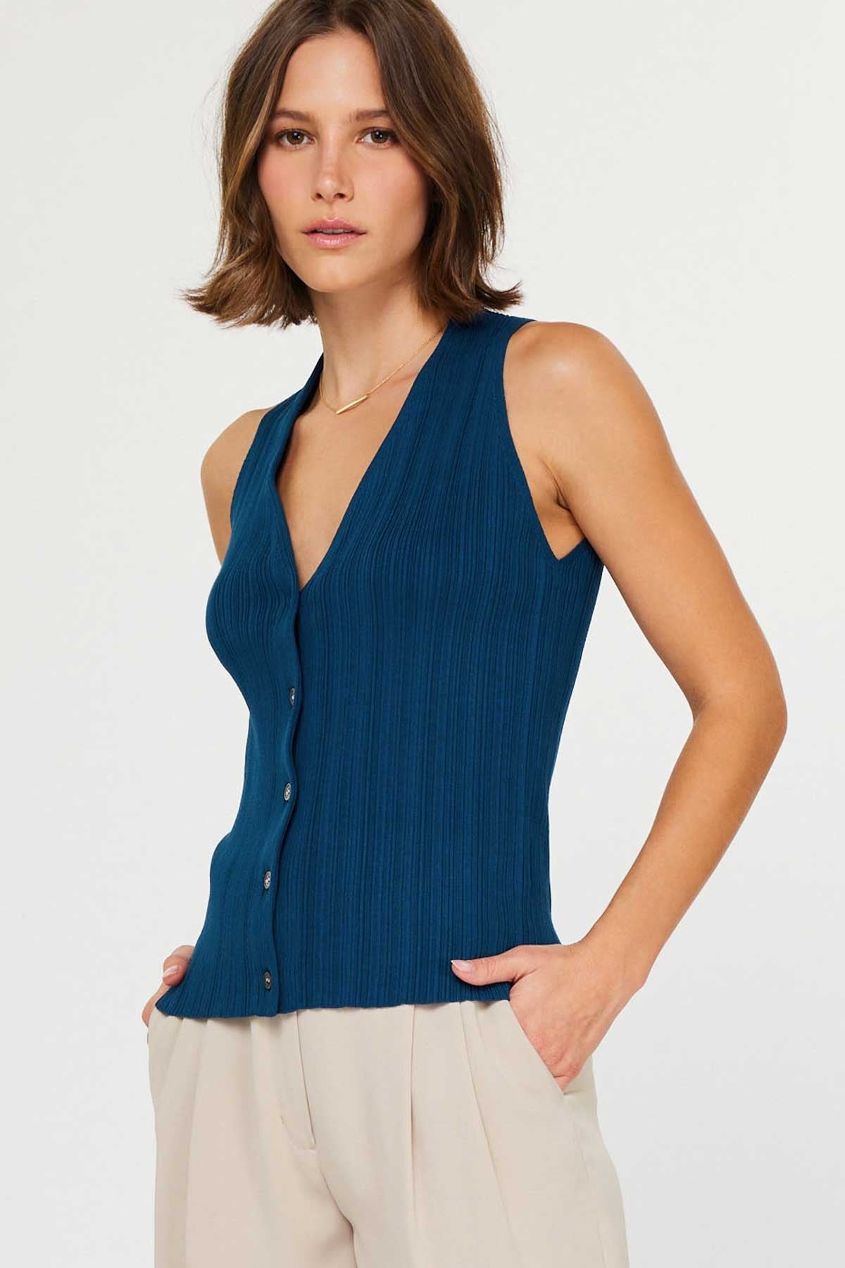 Amelia Knit Tank | Midnight Blue