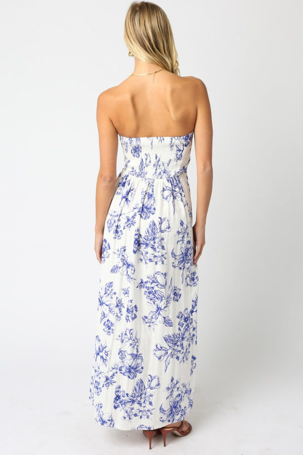 Zellie Floral Strapless Maxi