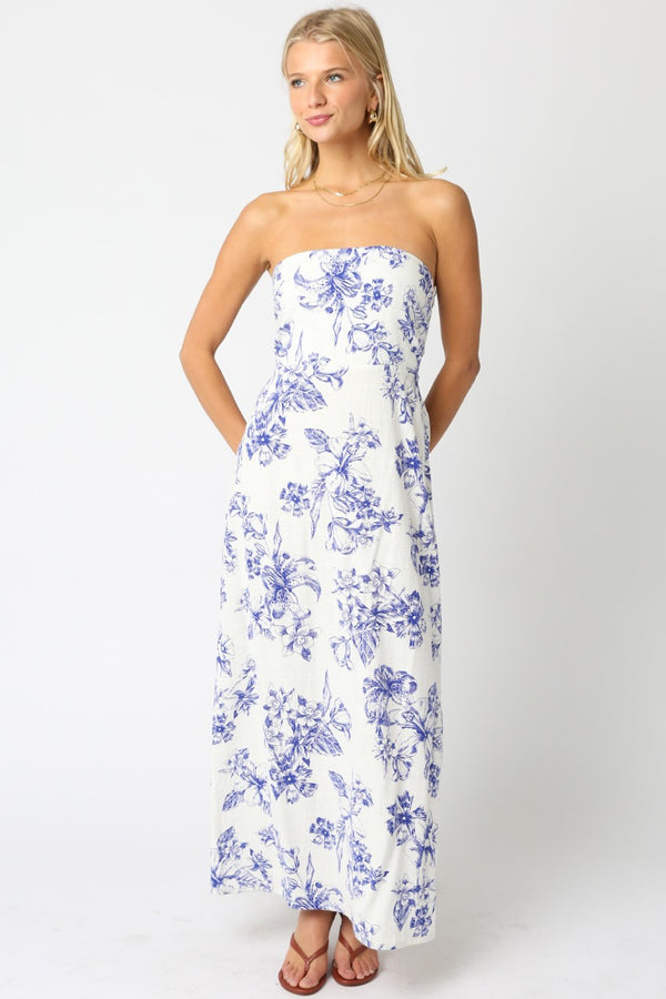 Zellie Floral Strapless Maxi