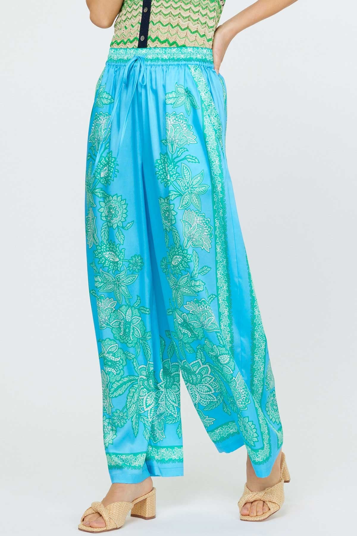 Current Air | Aylani Pailsey Wide Leg Pants Blue