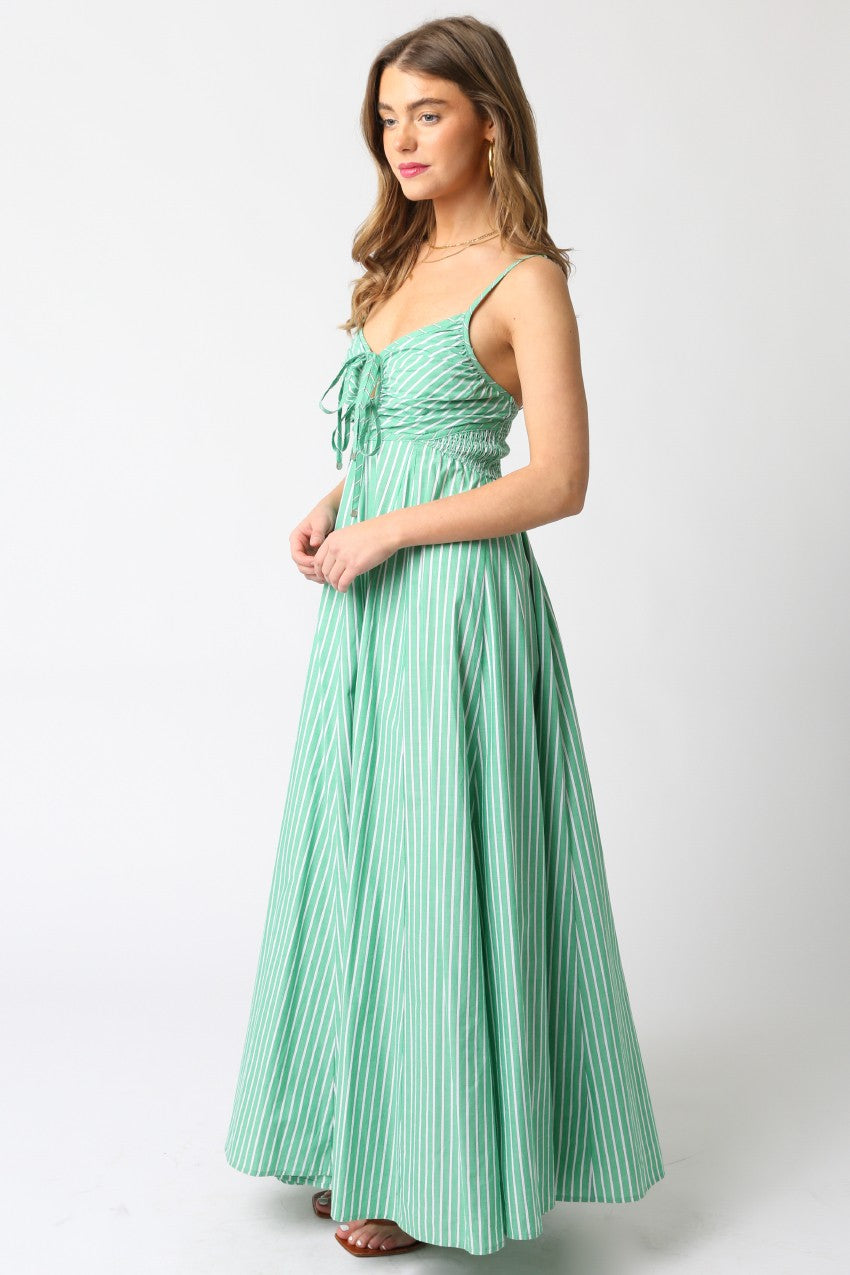 Isle Green Striped Maxi Dress