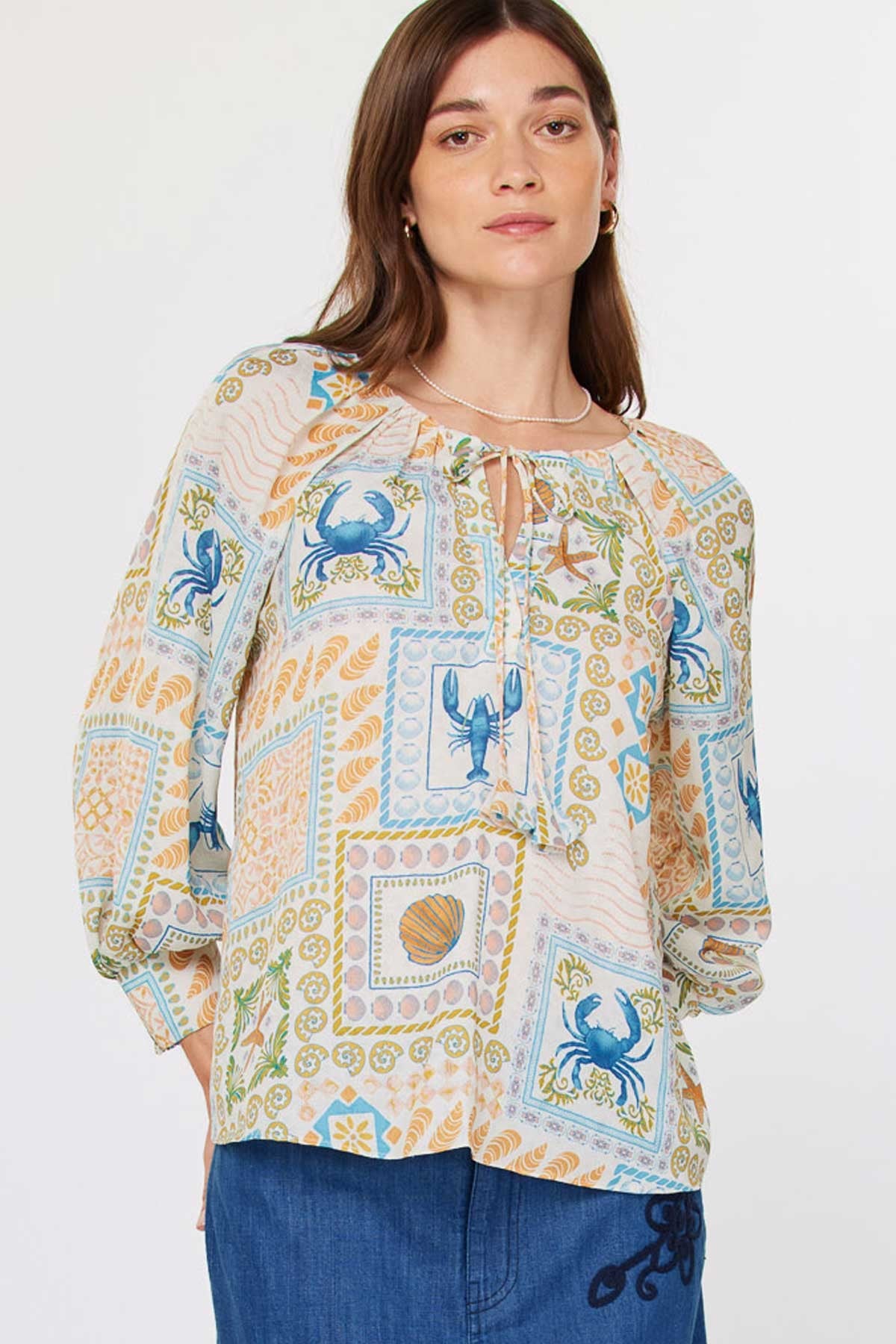 Aria Coastal Patchwork Blouse