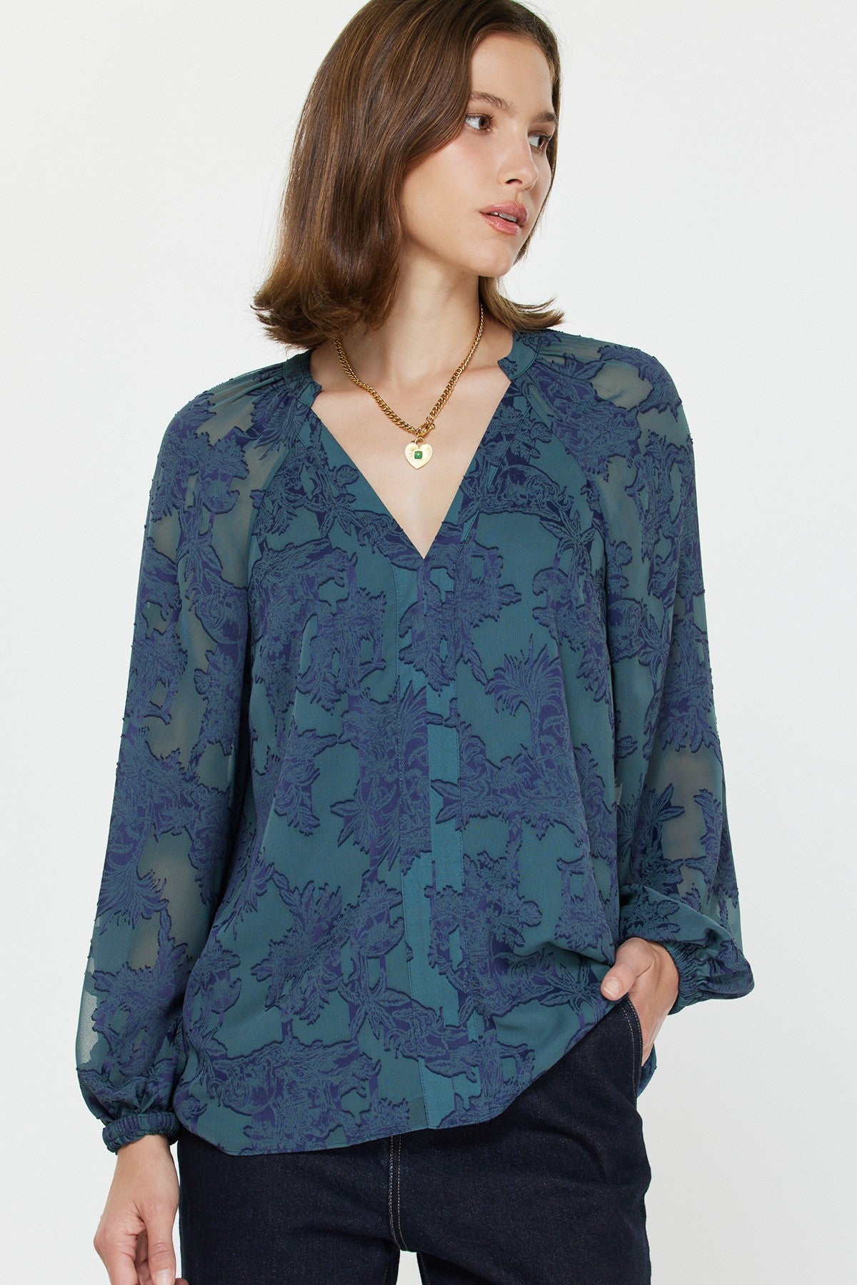 Shayna Floral Top Blue