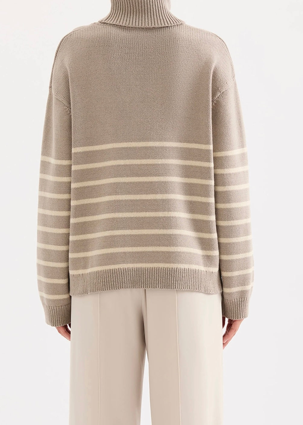 Venus Turtleneck Knit Mink Stripe