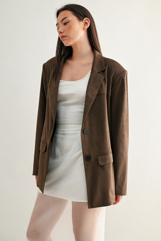 Sadie Brown Suede Blazer