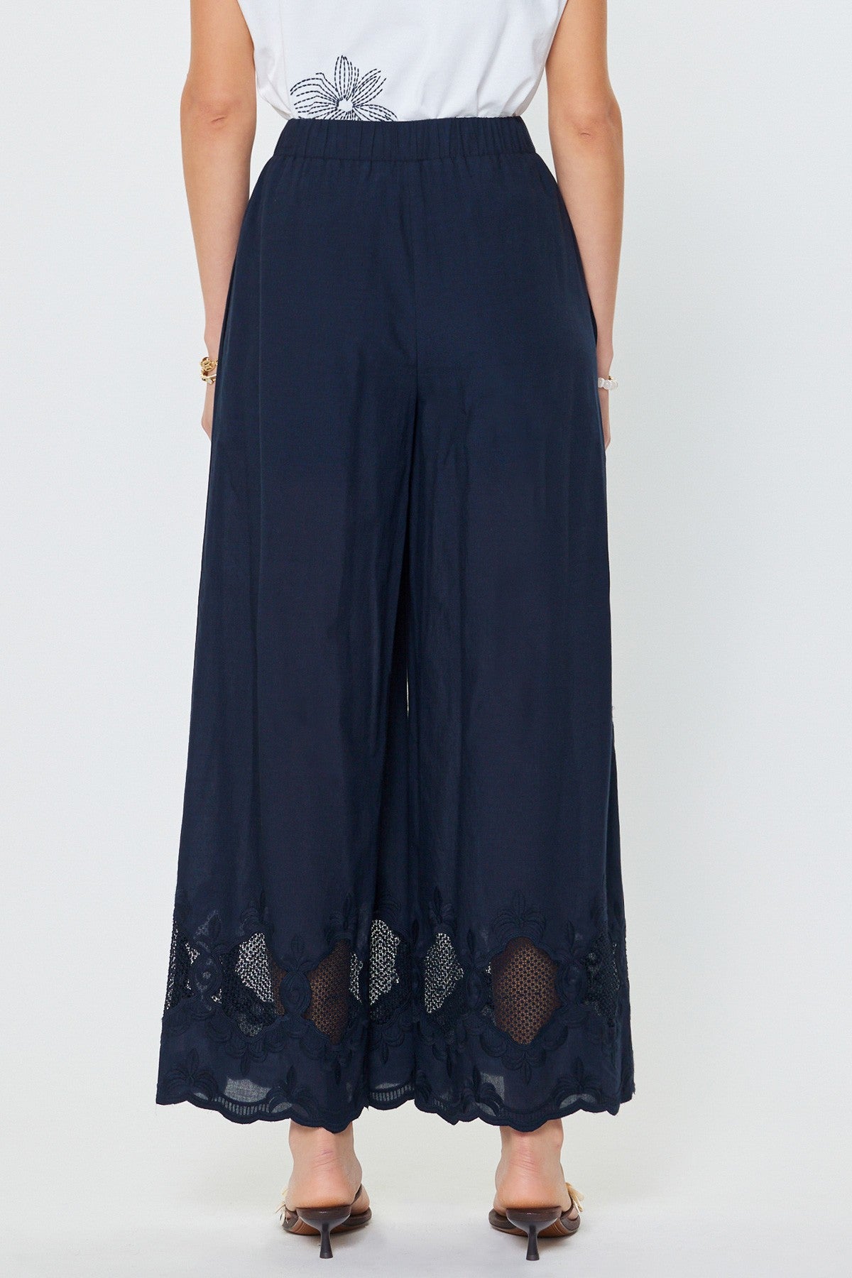 Current Air Layla Embroidered Wide Leg Pants