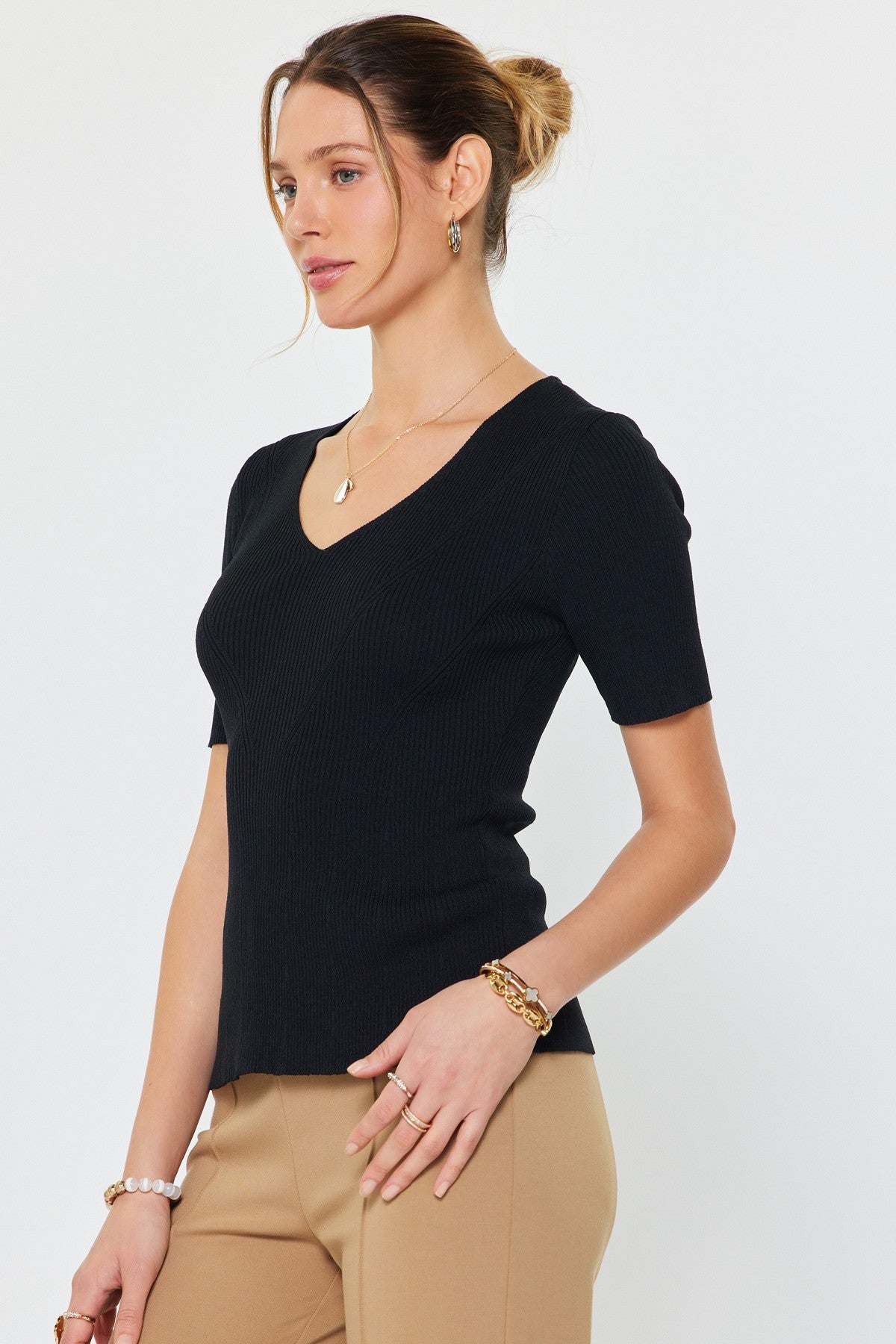 Current Air Anna Short Sleeve Knit Top