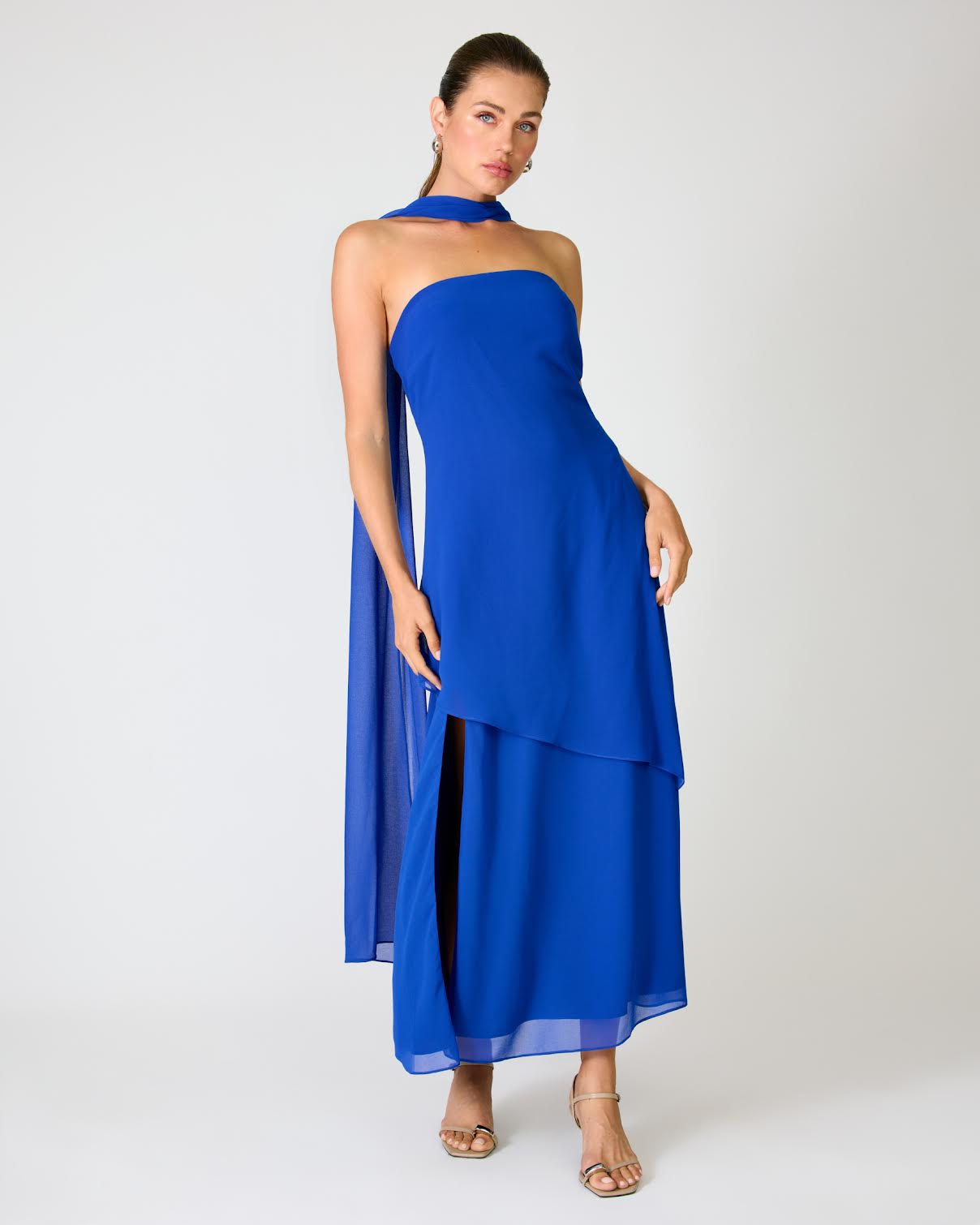 Azure Coast Blue Scarf Dress