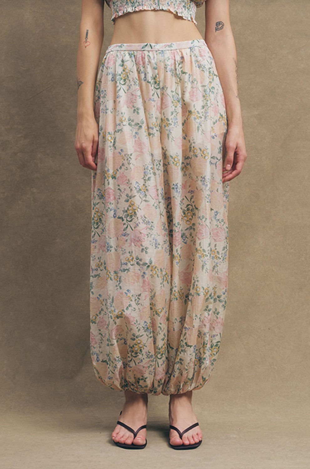 Maude Club Talia Vintage Floral Print Pants
