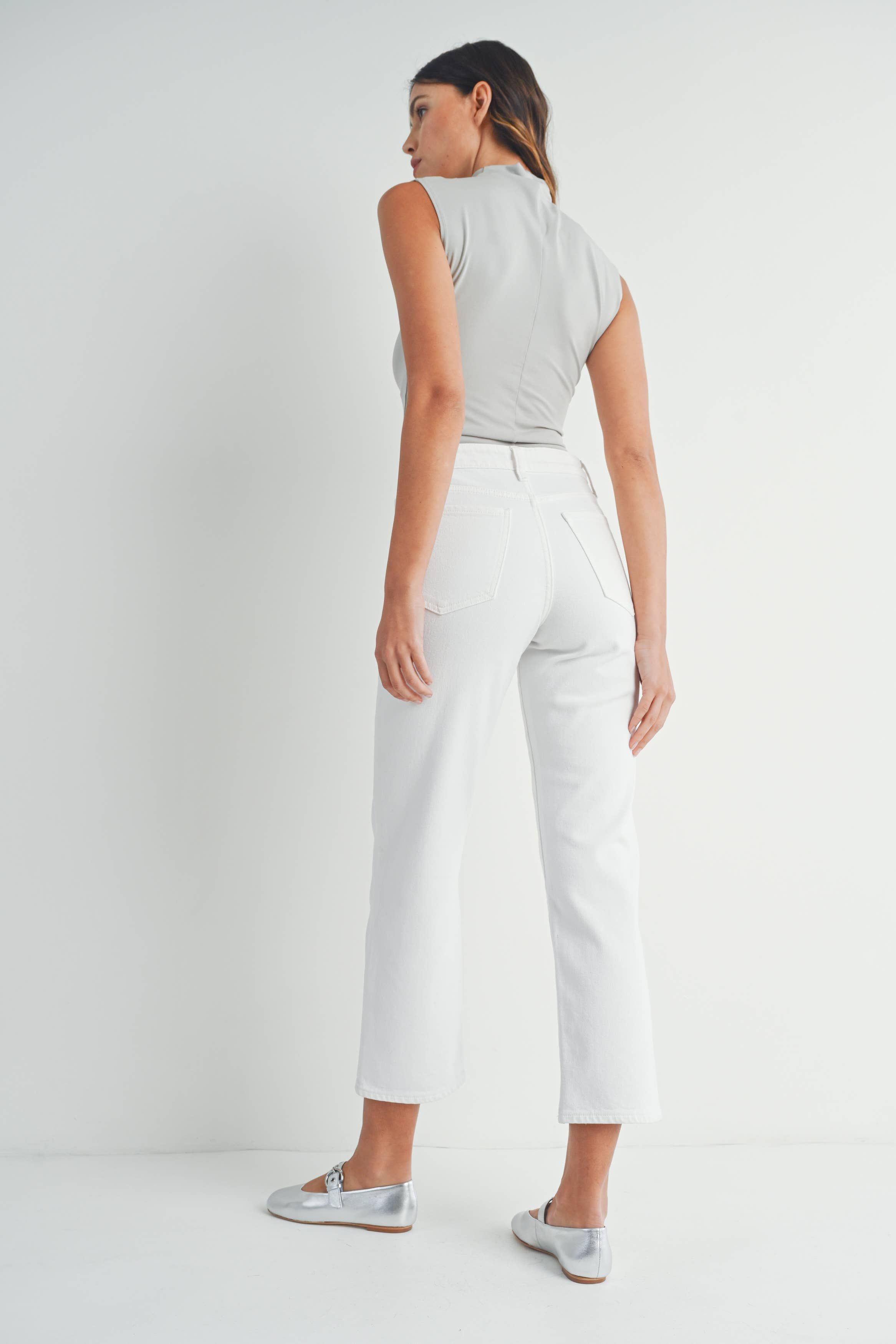 Sugar Vintage Straight White Jeans