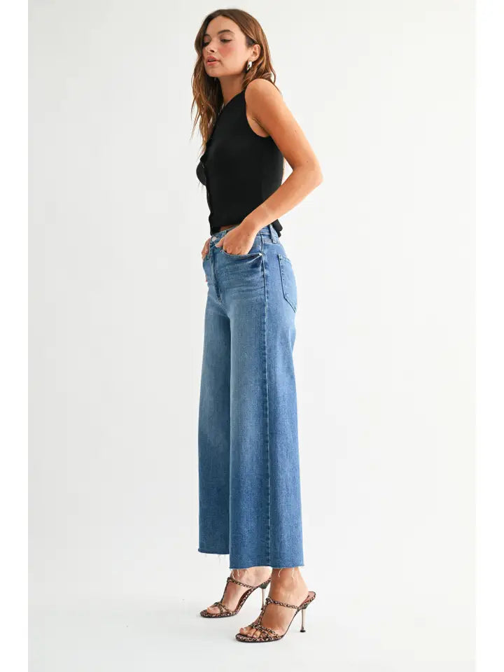 Becky Wide Leg Jeans Medium Blue