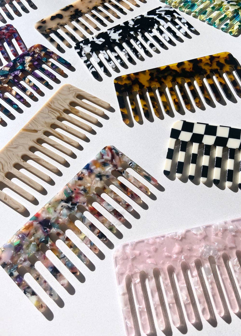 Wide Tooth Acetate Hair Comb | Eco-Friendly