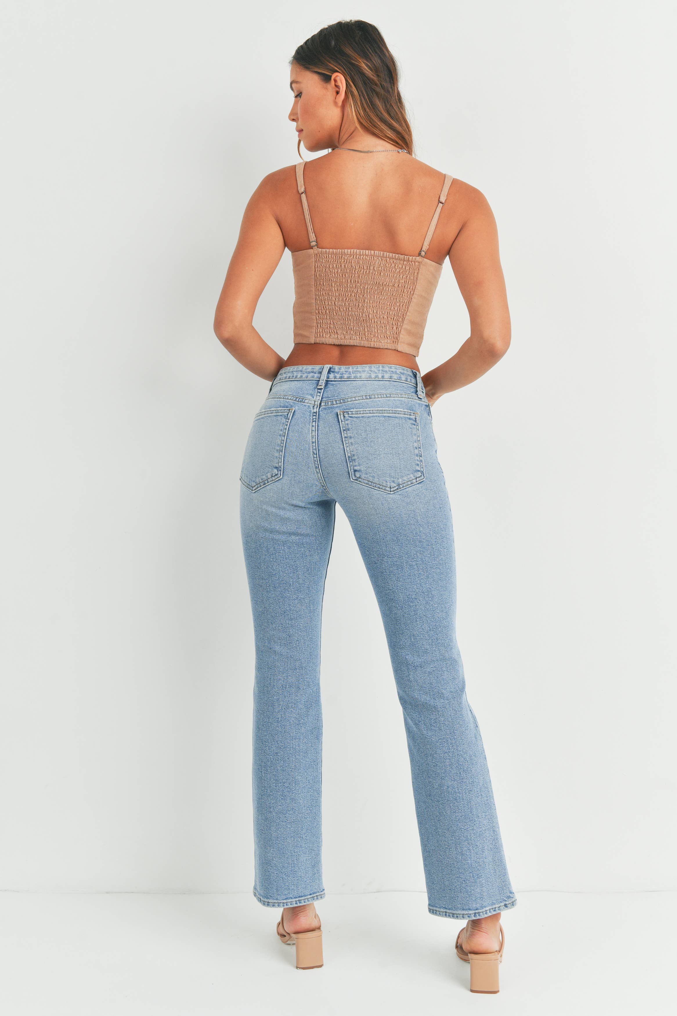 Lela Low Rise Vintage Slim Bootcut Flare Jeans