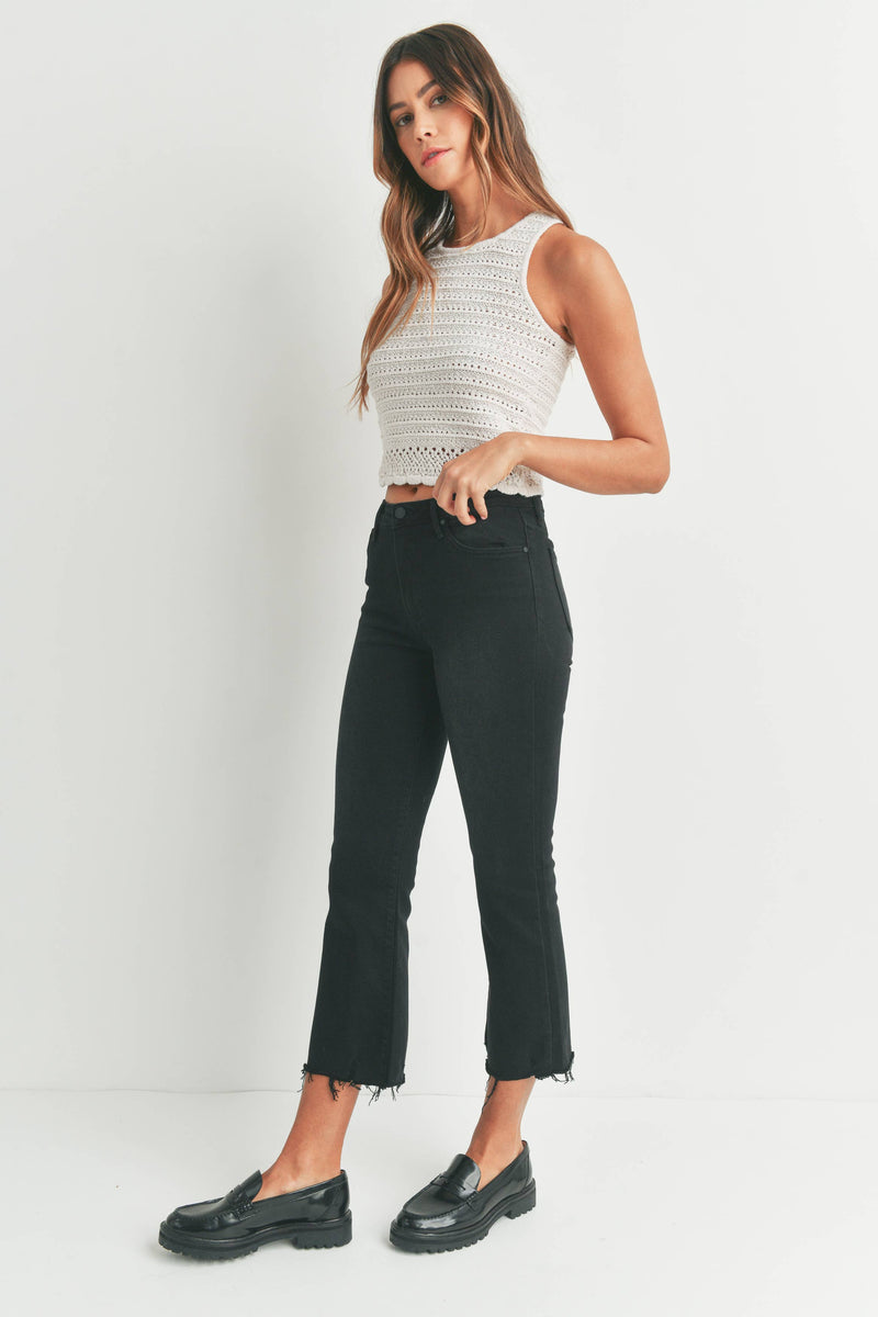 JBD | Gigi High Rise Crop Flare Jeans | Black