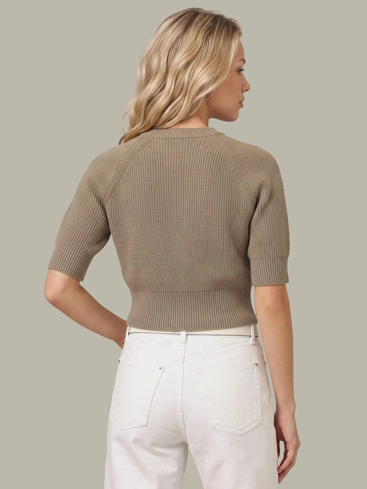 525 Cornelia Rib Crew Pullover Mushroom Heather